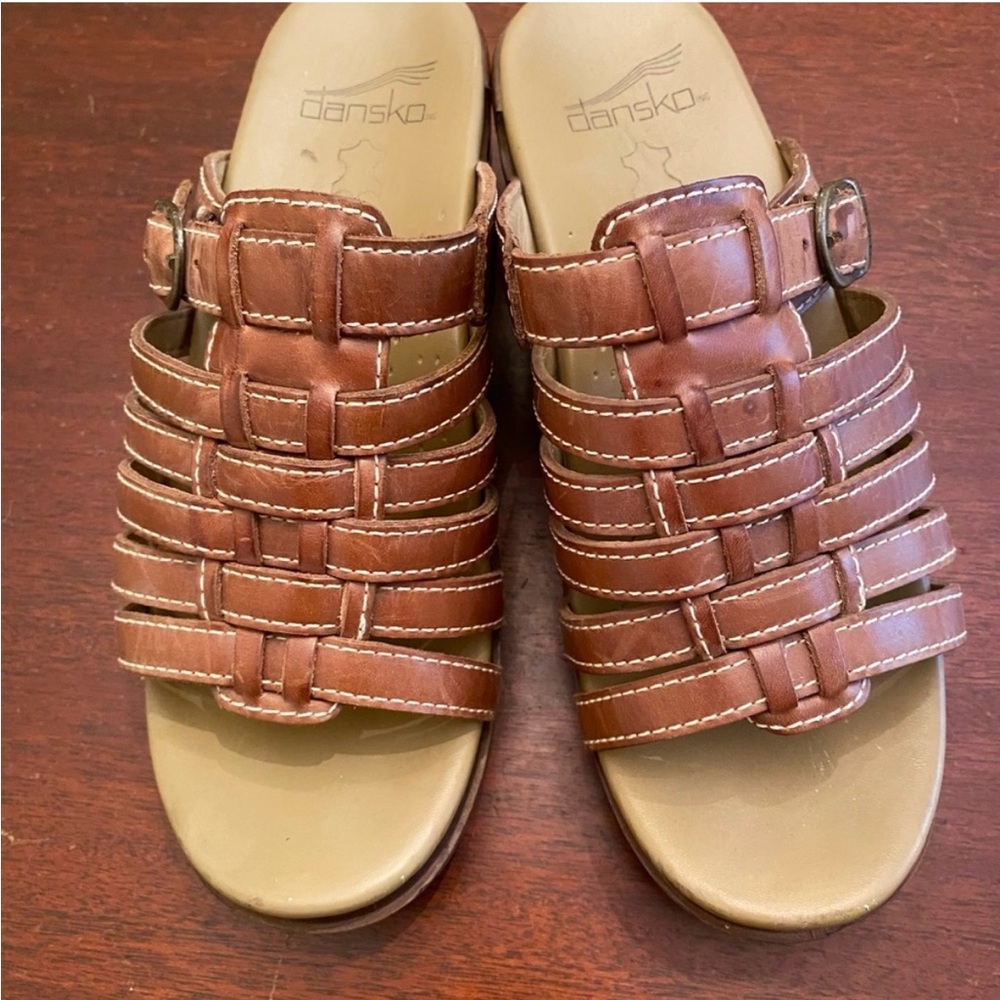 Dansko Chestnut Leather Sandals